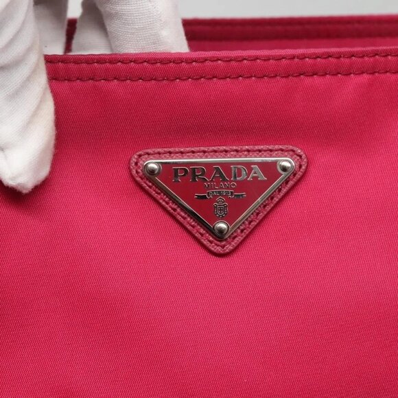 PRADA Tote Bag Nylon 2way Pink Silver Auth 138350 - Picture 10 of 16